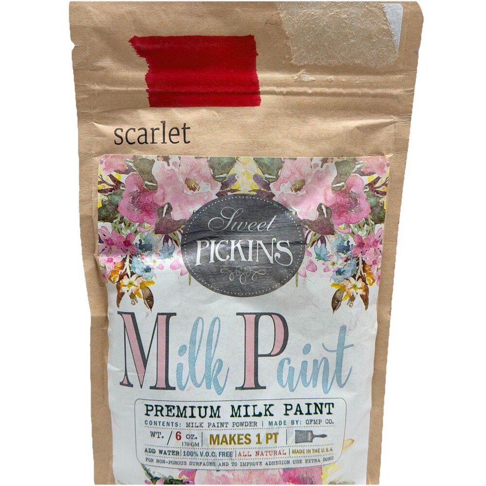 NEW Sweet Pickins Milk Paint SCARLET 6 Oz ( Makes 1 Pint when added to water)